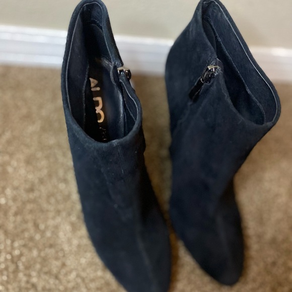 ALDO Black Suede Heel Booties - Picture 3 of 6